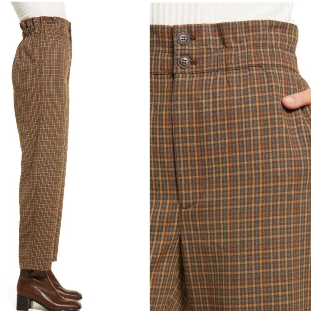 MADEWELL Plaid Paperbag Tapered pants